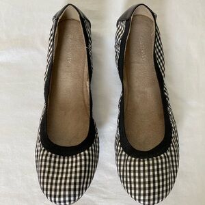 Black and White Gingham Flats - never worn